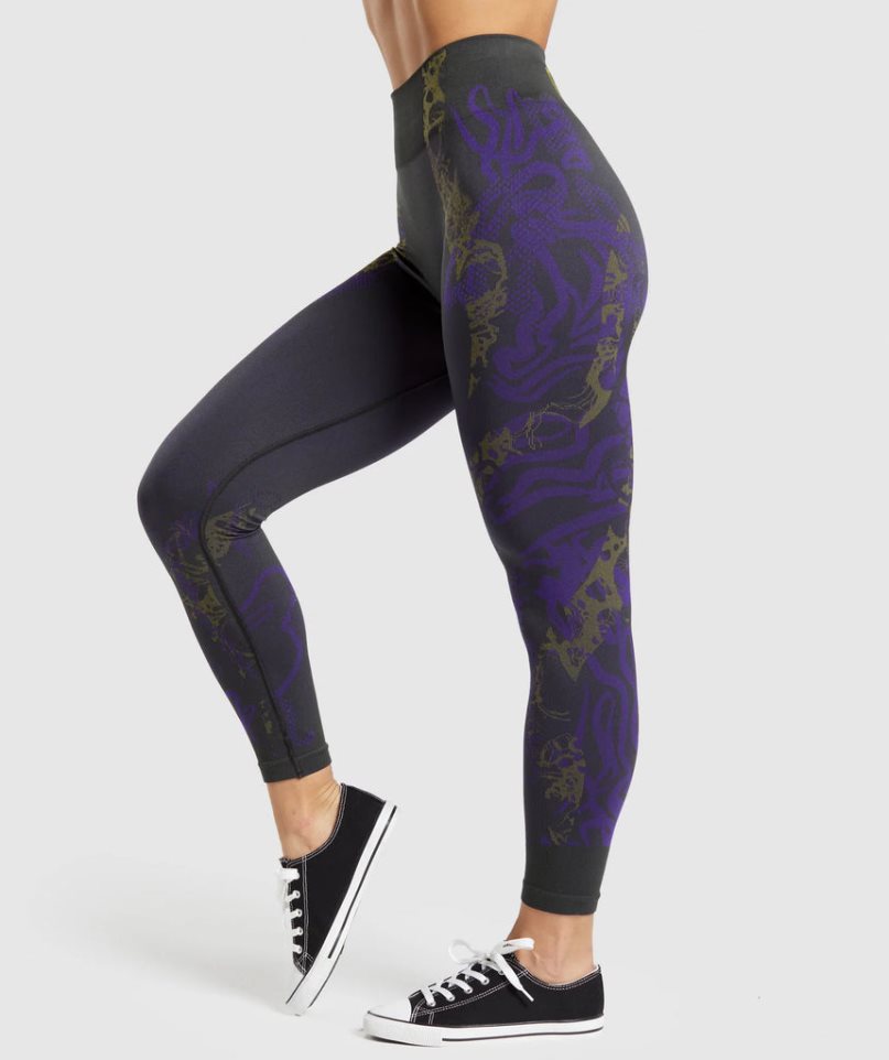 Women's Gymshark Wtflex Seamless Leggings Purple | CA 6508A7